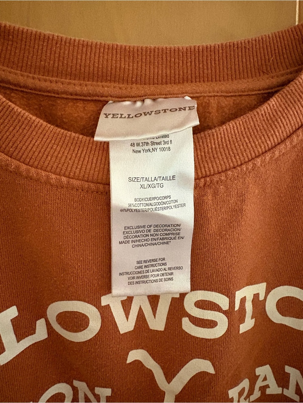 Yellowstone Dutton Ranch Rust Pullover Sweatshirt - Picture 2 of 3